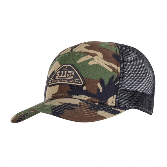 5.11 PBG WOODLAND 7 PANEL HAT Woodland