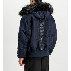 ALPHA IND. JAKNA 45P HOODED CUSTOM Ultra Navy