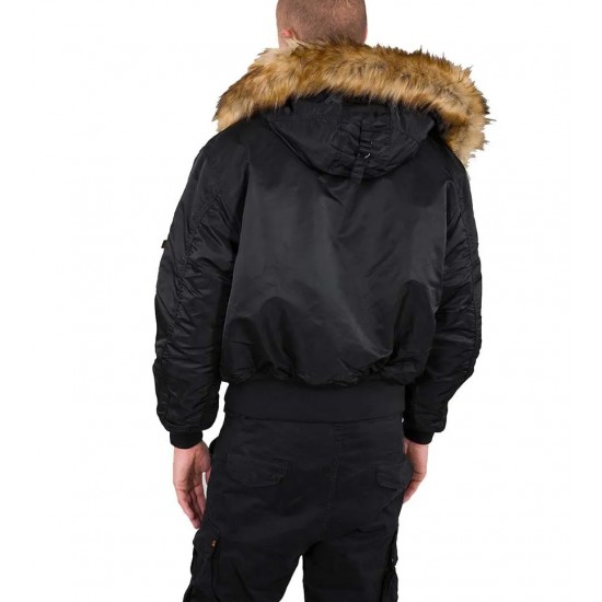 ALPHA IND. JAKNA 45P HOODED Black ALPHA IND. JAKNA 45P HOODED Black