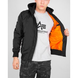 ALPHA IND. JAKNA MA-1 TT HOOD Black/Black