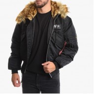 ALPHA IND. JAKNA 45P HOODED CUSTOM Black Reflective