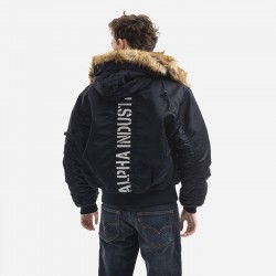 ALPHA IND. JAKNA 45P HOODED CUSTOM Black Reflective