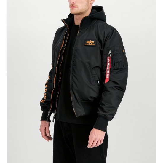 ALPHA IND. JAKNA MA-1 D-TEC SE Black/Orange