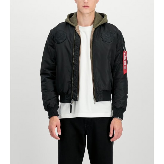 ALPHA IND. JAKNA MA-1 VF NASA All Black
