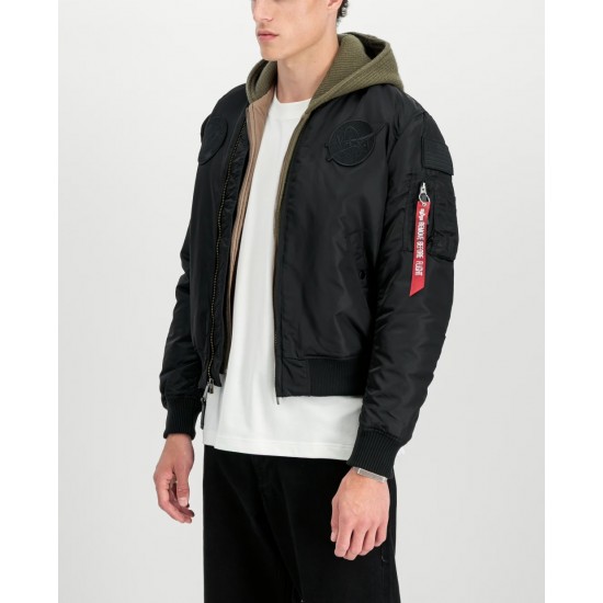 ALPHA IND. JAKNA MA-1 VF NASA All Black