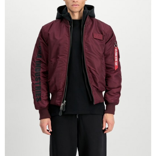 ALPHA IND. JAKNA MA-1 D-TEC SE Dark Cherry