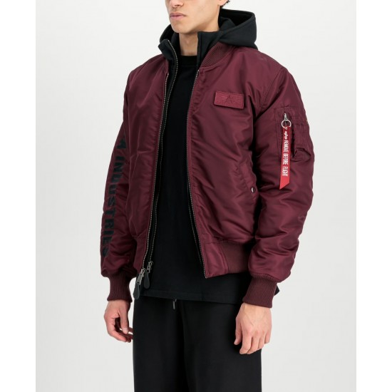 ALPHA IND. JAKNA MA-1 D-TEC SE Dark Cherry