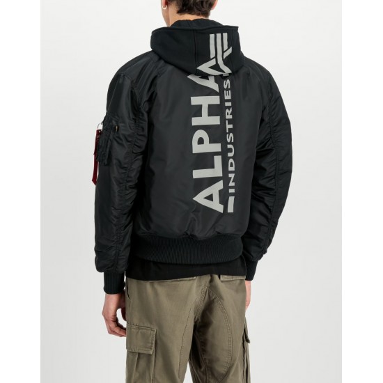 ALPHA IND. JAKNA MA-1 ZH BACK PRINT Black/Reflective