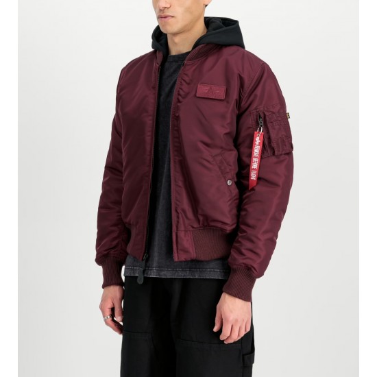 ALPHA IND. JAKNA MA-1 ZH BACK PRINT Dark Cherry ALPHA IND. JAKNA MA-1 ZH BACK PRINT Dark Cherry