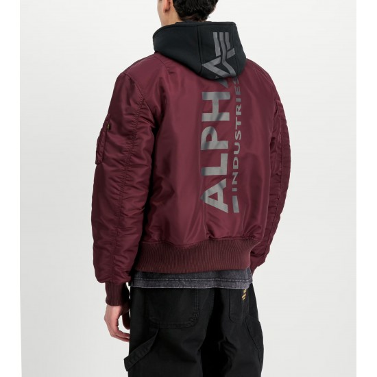 ALPHA IND. JAKNA MA-1 ZH BACK PRINT Dark Cherry ALPHA IND. JAKNA MA-1 ZH BACK PRINT Dark Cherry