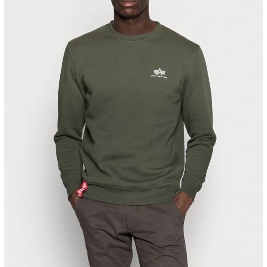 ALPHA IND. BASIC SWEATER SMALL LOGO Dark Olive