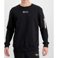 ALPHA IND. ORGANICS EMB SWEATER Organic Black