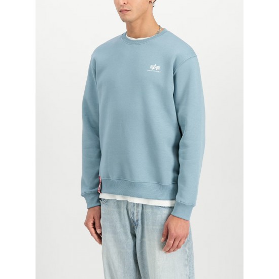 ALPHA IND. BASIC SWEATER SMALL LOGO Grey Blue