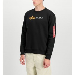 ALPHA IND. LABEL SWEATER Black