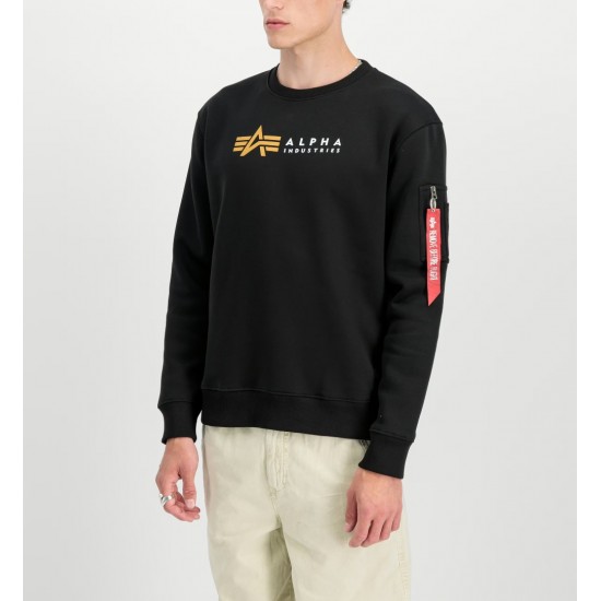 ALPHA IND. LABEL SWEATER Black