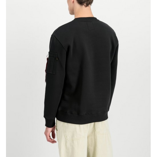 ALPHA IND. LABEL SWEATER Black