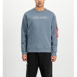 ALPHA IND. LABEL SWEATER Denim Blue