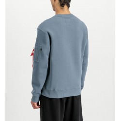 ALPHA IND. LABEL SWEATER Denim Blue
