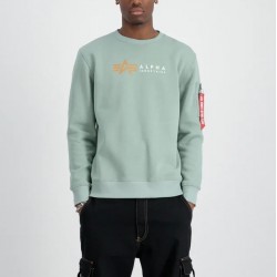 ALPHA IND. LABEL SWEATER Dusty Green