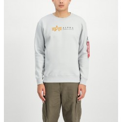 ALPHA IND. LABEL SWEATER Pastel Grey