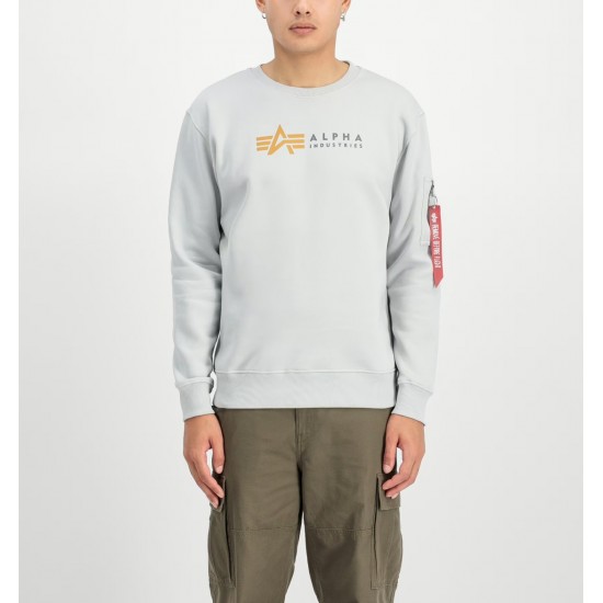 ALPHA IND. LABEL SWEATER Pastel Grey