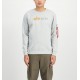 ALPHA IND. LABEL SWEATER Pastel Grey