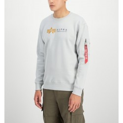 ALPHA IND. LABEL SWEATER Pastel Grey