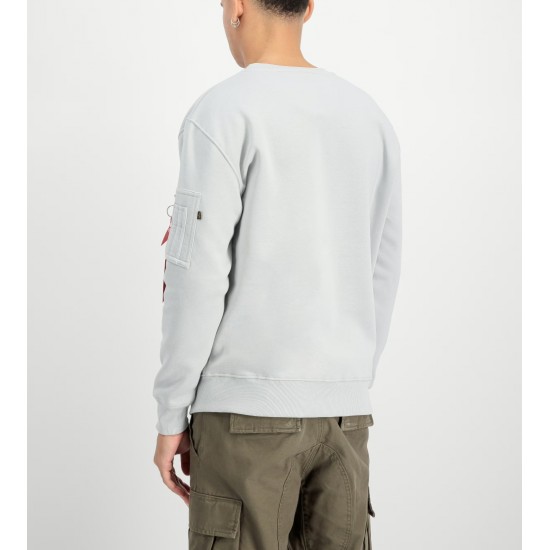 ALPHA IND. LABEL SWEATER Pastel Grey