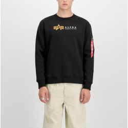 ALPHA IND. LABEL SWEATER Black