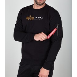ALPHA IND. LABEL SWEATER Black