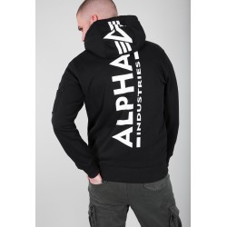 ALPHA IND. BACK PRINT HOODY Black