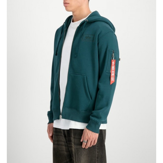 ALPHA IND. BACK PRINT ZIP HOODY Force Green