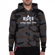 ALPHA IND. BASIC HOODY Black Camo