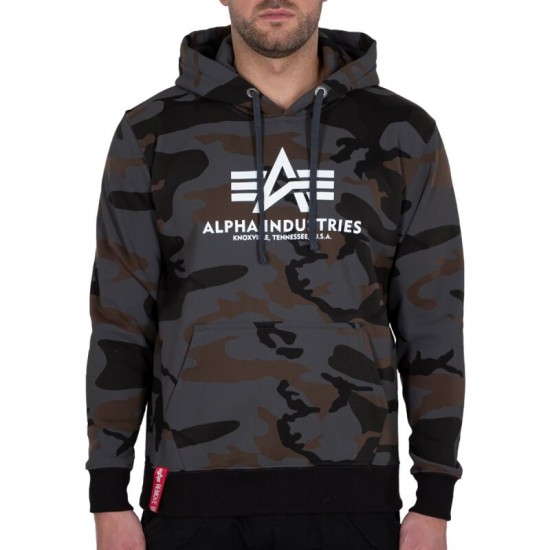 ALPHA IND. BASIC HOODY Black Camo ALPHA IND. BASIC HOODY Black Camo