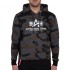 ALPHA IND. BASIC HOODY Black Camo