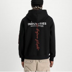 ALPHA IND. SIGNATURE BACK PRINT HOODY Black