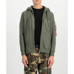 ALPHA IND. BACK PRINT ZIP HOODY Dark Olive