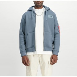 ALPHA IND. BACK PRINT ZIP HOODY Denim Blue