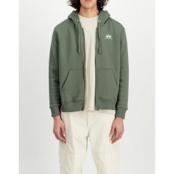ALPHA IND. BASIC ZIP HOODY SMALL LOGO Dark Olive