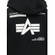 ALPHA IND. LABEL BACK PRINT ZIP HOODY Black