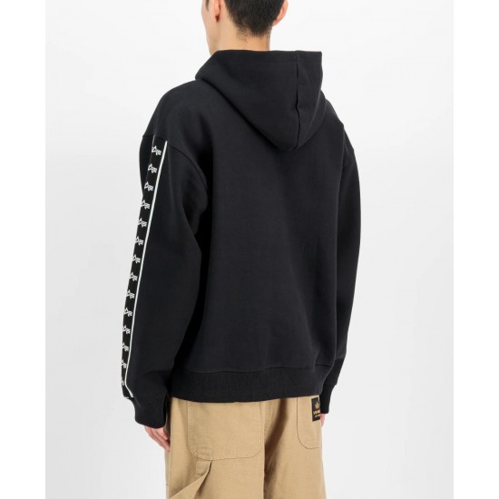 ALPHA IND. LOGO TRACK TAPE HOODY Black