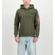 ALPHA IND. RED STRIPE HOODY Dark Green