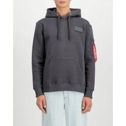 ALPHA IND. RED STRIPE HOODY Vintage Grey