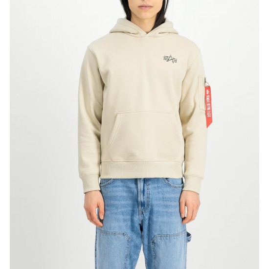 ALPHA IND. SIGNATURE BACK PRINT HOODY Vintage White