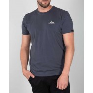 ALPHA IND. BASIC T-SHIRT SMALL LOGO Grey Black