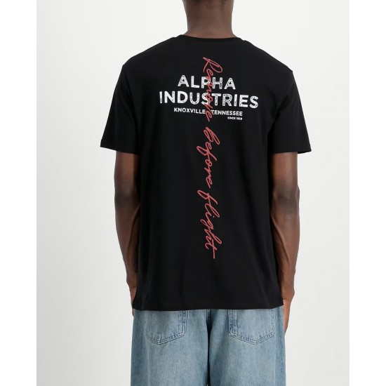 ALPHA IND. SIGNATURE BACK PRINT T-SHIRT Black ALPHA IND. SIGNATURE BACK PRINT T-SHIRT Black