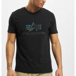 ALPHA IND. BASIC T-SHIRT Rainbow Reflective/Black