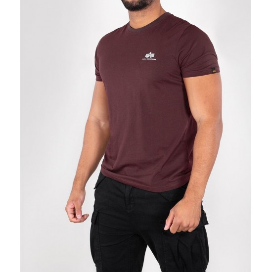 ALPHA IND. BASIC T-SHIRT SMALL LOGO Deep Maroon ALPHA IND. BASIC T-SHIRT SMALL LOGO Deep Maroon