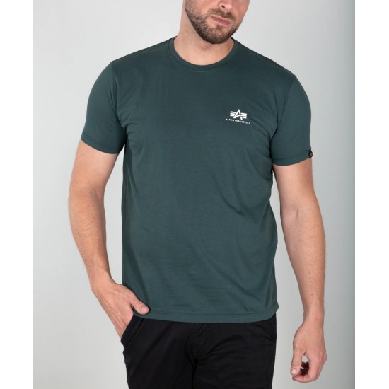 ALPHA IND. BASIC T-SHIRT SMALL LOGO Navy Green