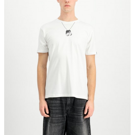 ALPHA IND. DOG-TAG T-SHIRT White
